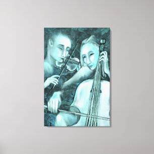 Liebe Symphony Canvas Print Duet Moderne Malerei Leinwanddruck