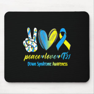 Liebe T21 Blue Yellow Ribbon Down Syndrome Awarene Mousepad