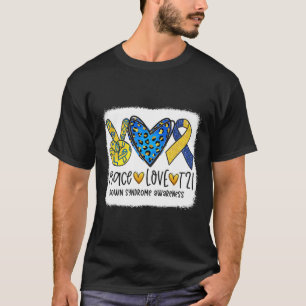 Liebe T21 Heilung Blau Gelbe Down-Syndrom-Bewussts T-Shirt