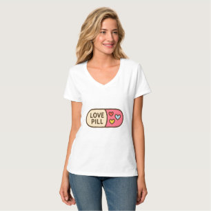 Liebe Tablettenaufkleber - Niedlich Kapsel mit Car T-Shirt