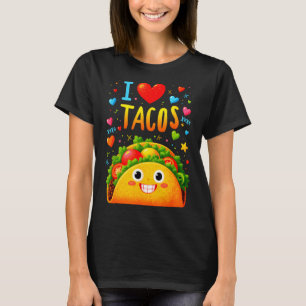 Liebe Tacos Cinco de Mayo Meme Kawaii lächelnder T T-Shirt