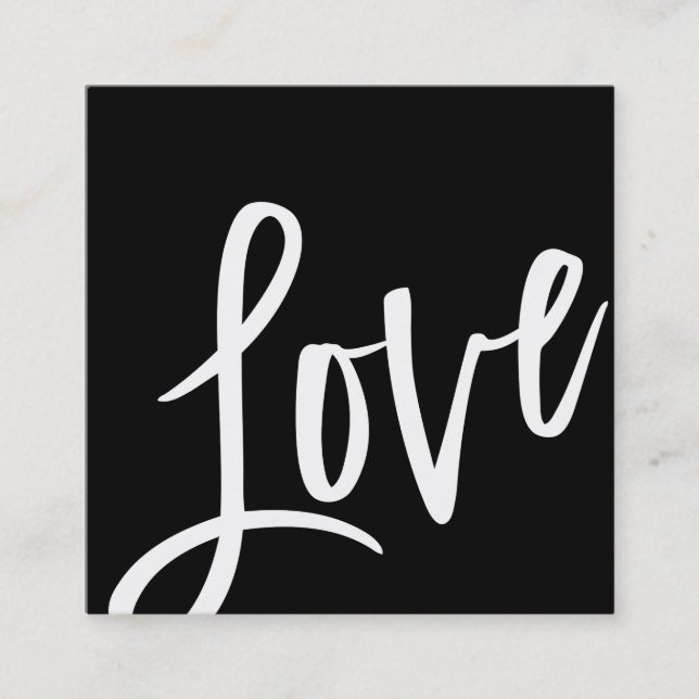 LIEBE TAG niedliche Schwarz-weiße Bürste Schriftar (Vorderseite)