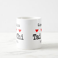 Liebe Tai Chi Funny Zitat mit Red Hearts