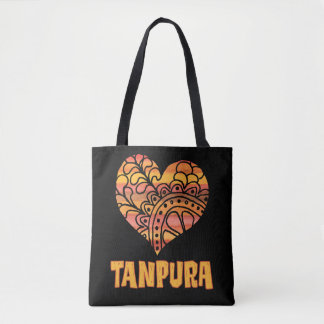 Liebe Tanpura Orange Mandala Herz indische Musik Tasche