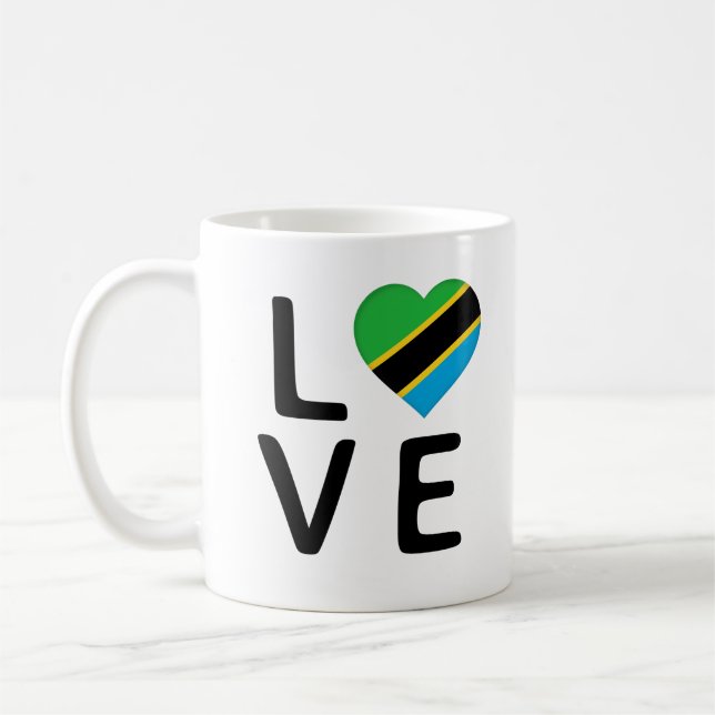 Liebe - Tansania-Flagge Kaffeetasse (Links)