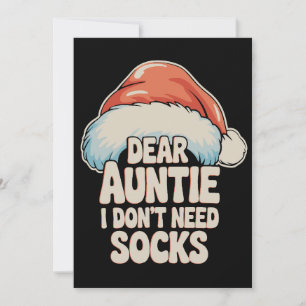 Liebe Tante ich brauche keine Socken Weihnachtsman Einladung