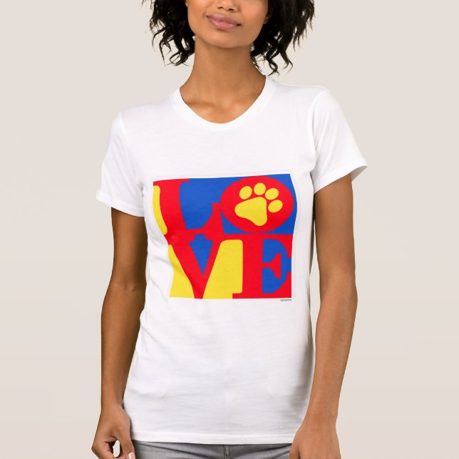 LIEBE-Tatzendruck T-Shirt (Vorderseite)