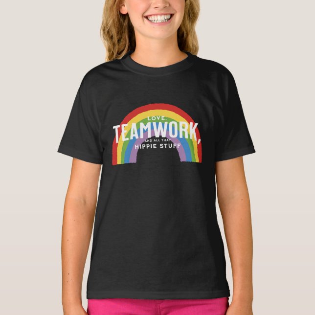 Liebe, Teamwork und all das Hippie-Zeug T-Shirt (Vorderseite)
