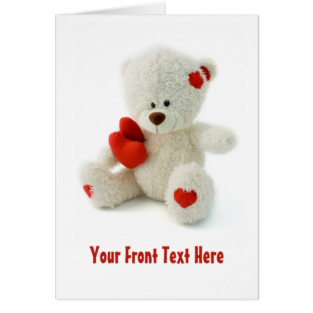 Liebe Teddy Valentine Grußkarte (Vorne)