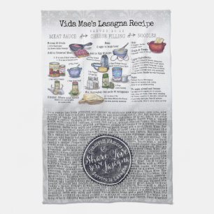 Liebe teilen Serve Lasagna Lasagna Recipe Tee Hand Geschirrtuch