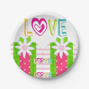 Liebe "Teller rotes Herz" Pappteller