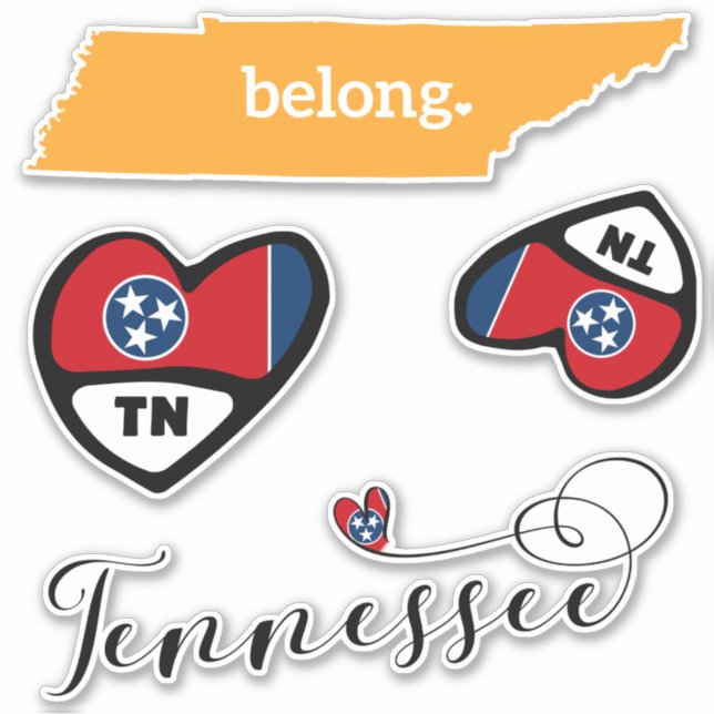 Liebe Tennessee, 3 Designs, Aufkleber Die (Vorderseite)