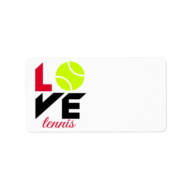 Liebe Tennis Adressaufkleber (Vorne)