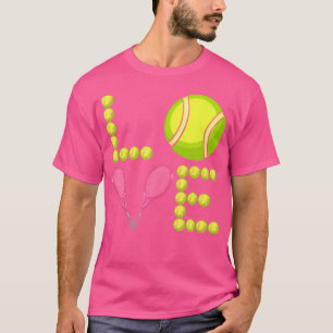 Liebe Tennis Ball Racket Tennislehrer T-Shirt