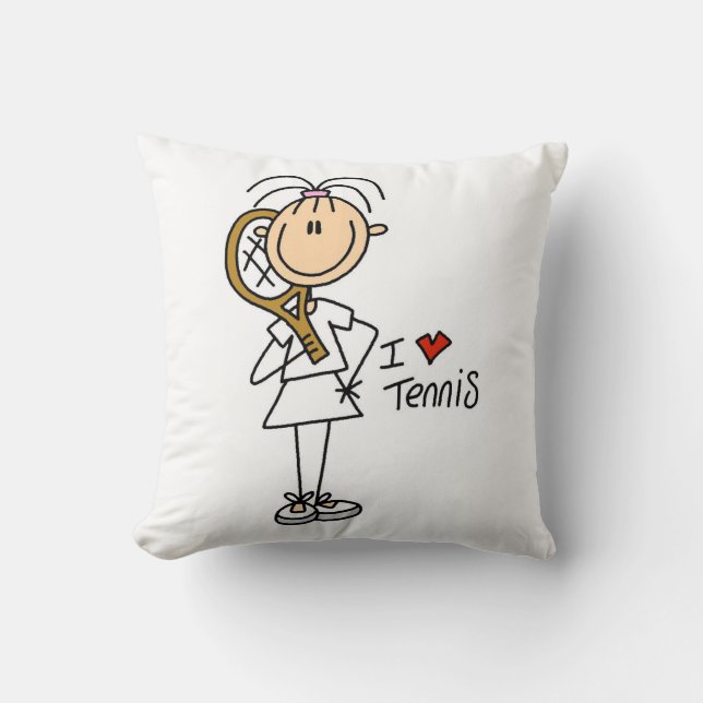 Liebe-Tennis der Frau-I Kissen (Vorderseite)