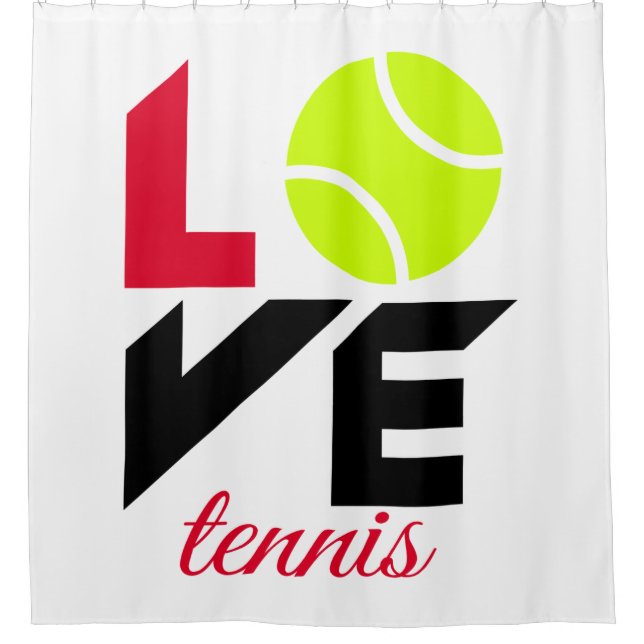 Liebe Tennis Duschvorhang (Vorderseite)