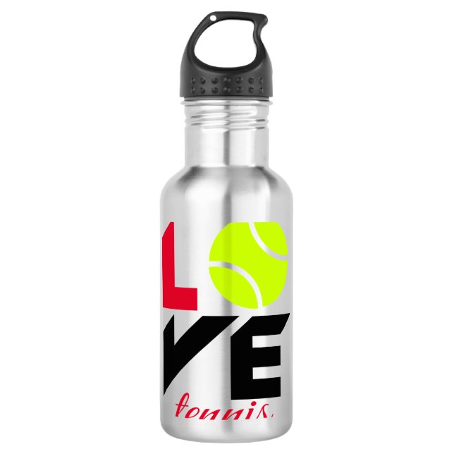 Liebe Tennis Edelstahlflasche (Vorderseite)