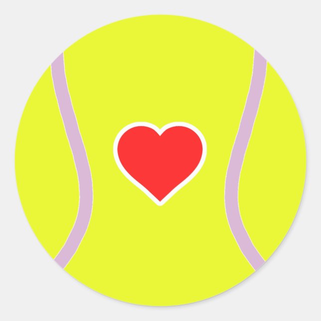 Liebe Tennis - Herzball Runder Aufkleber (Vorderseite)