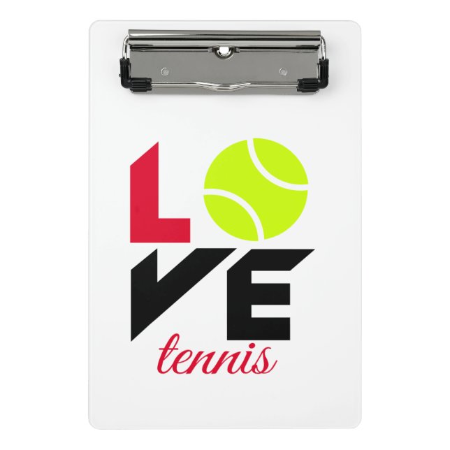 Liebe Tennis Mini Klemmbrett (Vorderseite)