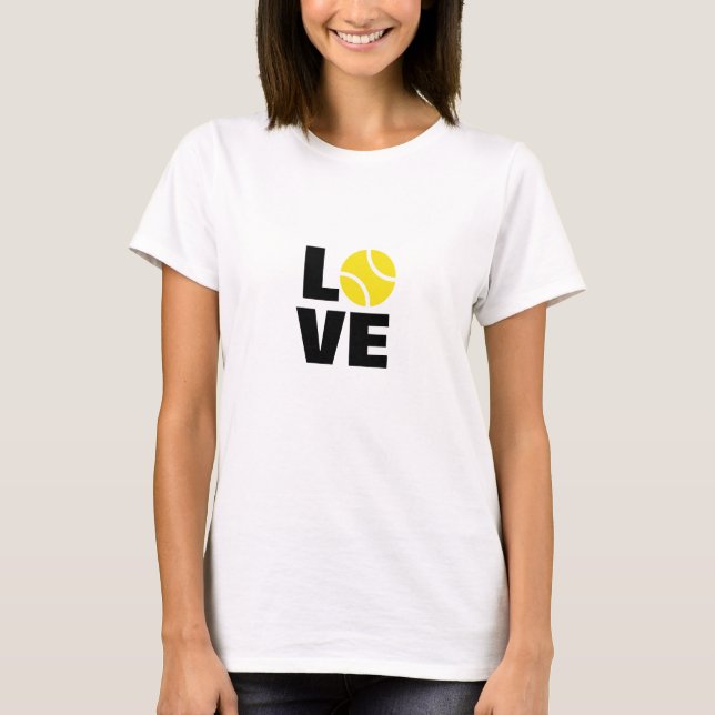 Liebe Tennis T - Shirt für Damen und Herren (Vorderseite)