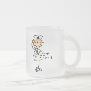 Liebe-Tennis-T-Shirts und Geschenke des Mädchen-I Mattglastasse