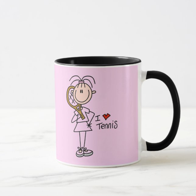 Liebe-Tennis-T-Shirts und Geschenke des Mädchen-I Tasse (Rechts)