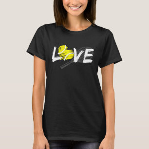 Liebe Tennis Trainer Trainer Racket Sport Ball T-Shirt