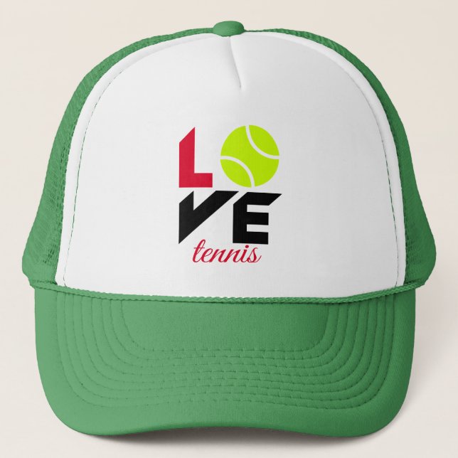 Liebe Tennis Truckerkappe (Vorderseite)