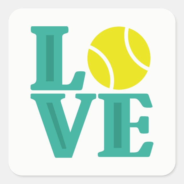 Liebe Tennissport Wort Kunstspass Aufkleber (Vorderseite)