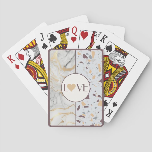 Liebe Terrazzo Marbella Spielkarten mit Goldenen H (Rückseite)