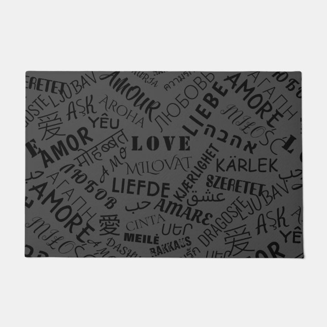 Liebe Text Doormat Multilingual - Farben auswählen Fußmatte (Vorderseite)