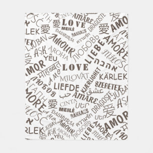 Liebe Text Fleece Blanket