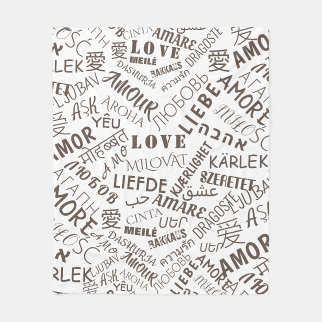 Liebe Text Fleece Blanket (Vorderseite)