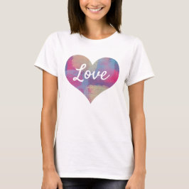 Liebe Text Herz Form Pastellmuster Muster Muster T-Shirt