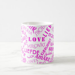 Liebe Text Kaffee Tasse Multi Language Word