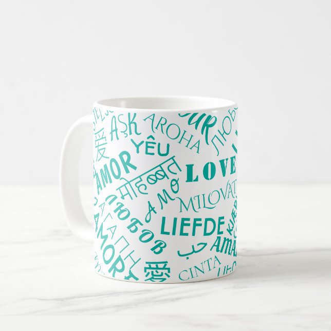 Liebe Text-Kaffee-Tasse wählen Farbe Kaffeetasse (Vorderseite Links)
