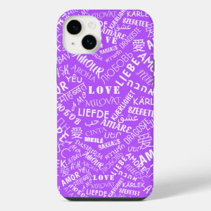 Liebe Text Lila iPhone Case - Farbauswahl 14 Plus Hülle