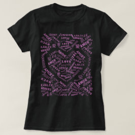 Liebe Text T - Shirt Multi Language International