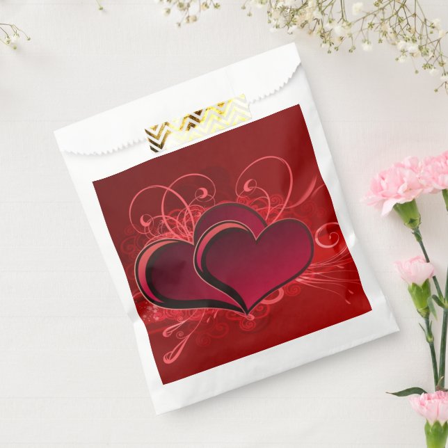 Liebe Themed Red Hearts Gastgeschenk Bags Geschenktütchen (Versiegelt)