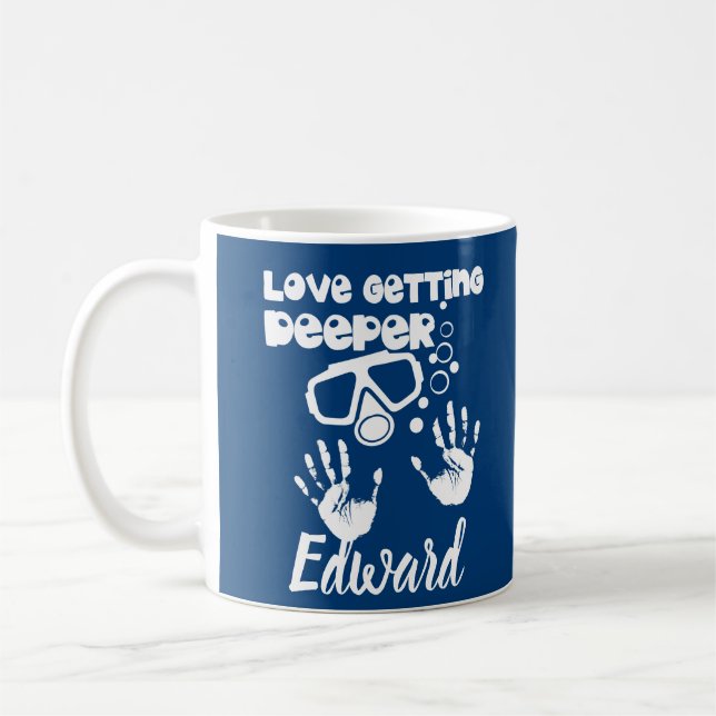 Liebe Tiefsee (Tauchen) Kaffeetasse (Links)