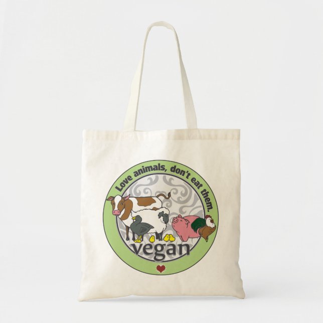 Liebe-Tiere essen sie nicht vegan Tragetasche (Vorne)