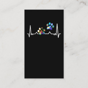 Liebe Tiere farbenfrohe Paw Heartbeat Visitenkarte