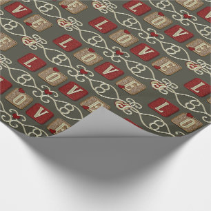 Liebe Tiles-Red-Sage-Geschenkpapier Geschenkpapier