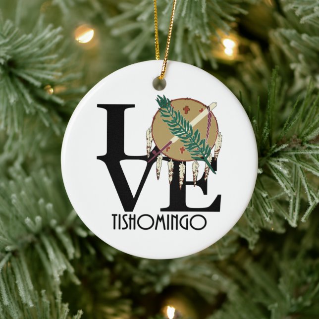 LIEBE Tishomingo Oklahoma Keramik Ornament (Baum)