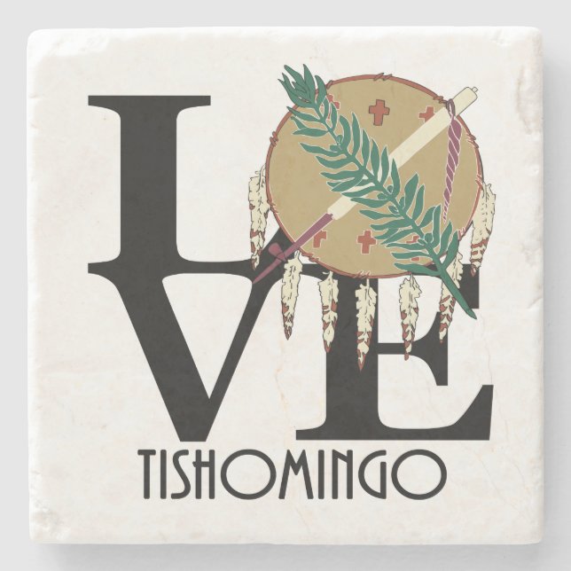 LIEBE Tishomingo Oklahoma Steinuntersetzer (Vorderseite)