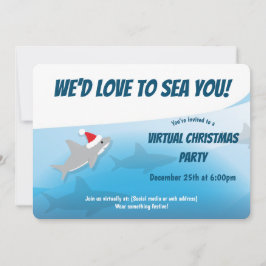 Liebe to Sea You Shark Blue Virtual Christmas Part Einladung