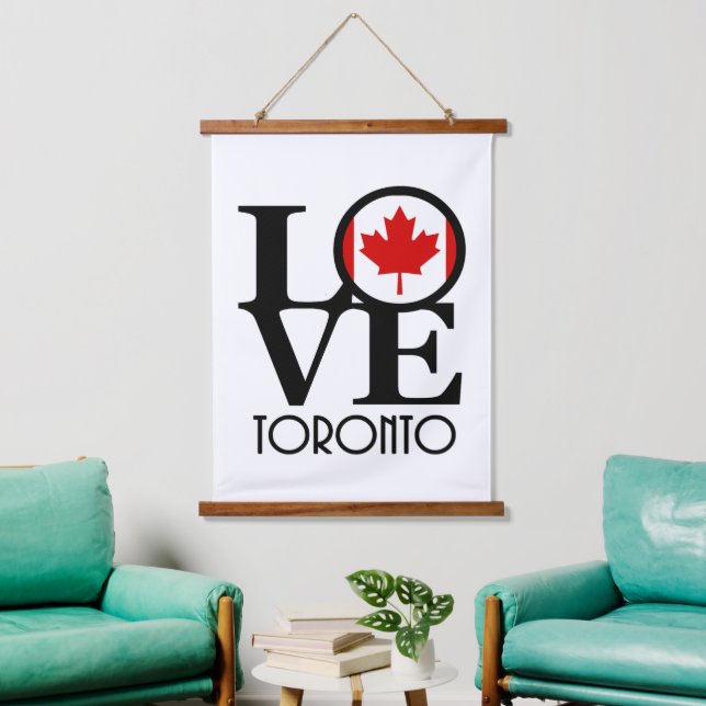 LIEBE Toronto Wandteppich Mit Holzrahmen (Wohnzimmer)