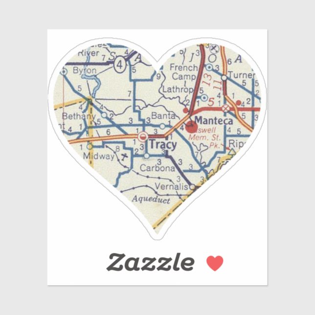 Liebe Tracy CA Vintage Karte Aufkleber (Blatt)