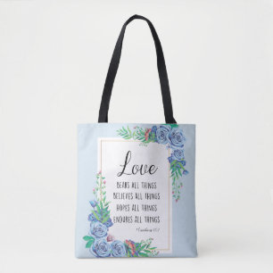Liebe trägt alles, was Biverse zitiert Christlich Tasche