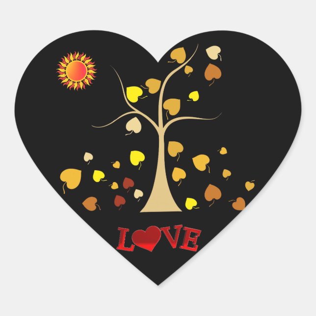 Liebe Tree Heart Sticker (Vorderseite)
